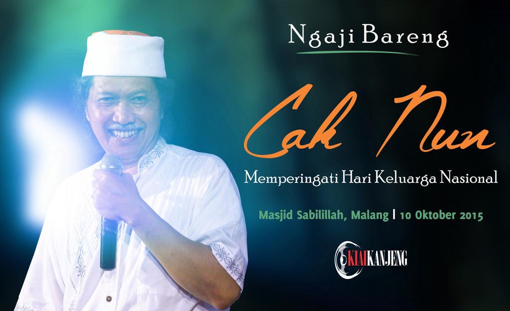 caknundotcom's tweet photo. Malam ini 20:00 WIB, Ngaji bareng Cak Nun dan KiaiKanjeng, Hal Masjid Sabilillah, Jl. A Yani, 15 Blimbing, Malang http://t.co/YQ31XaMeyd