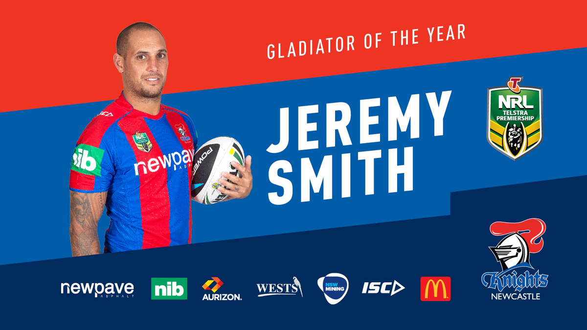The Knights Old Boys have awarded the Gladiator of the Year Award to Jeremy Smith #KnightsAwards #StayTrue