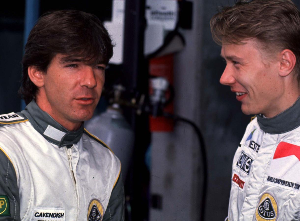 Happy Birthday to former Tyrrell and Lotus driver, Julian Bailey. Here with Mika Hakkinen, 1991. 