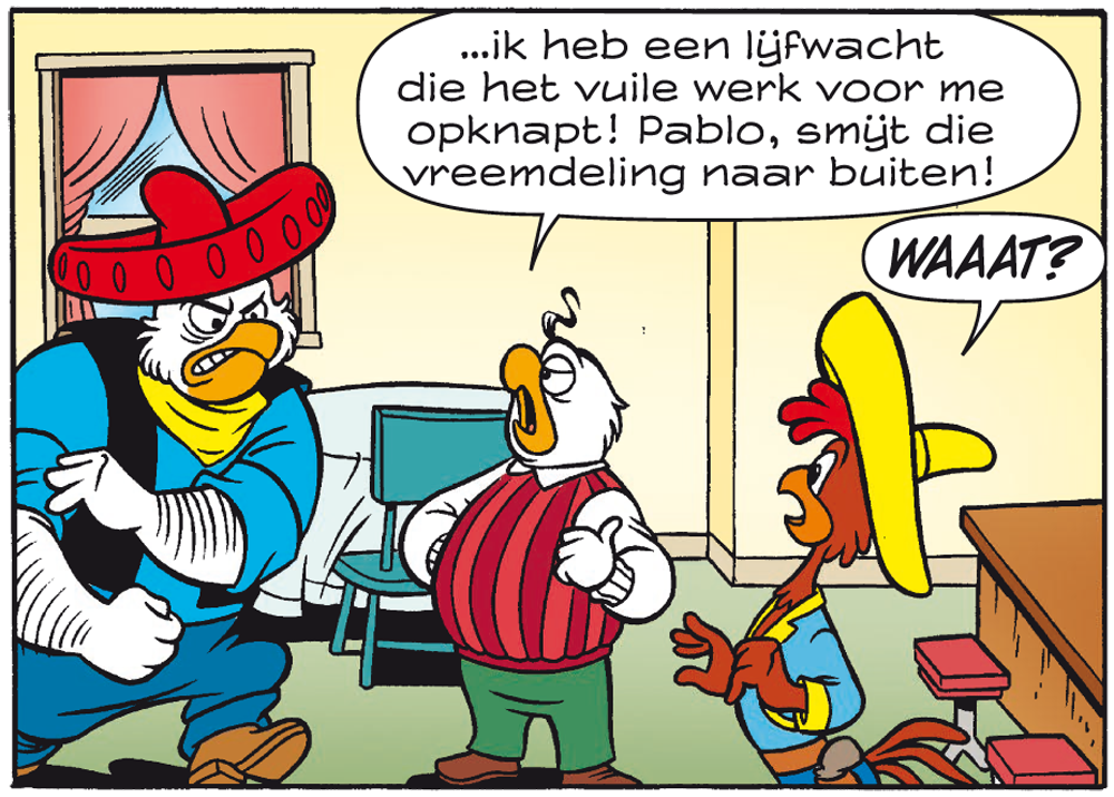 Ik sta weer eens in de Donald Duck! Al krijg ik niet bepaald een warm welkom...
