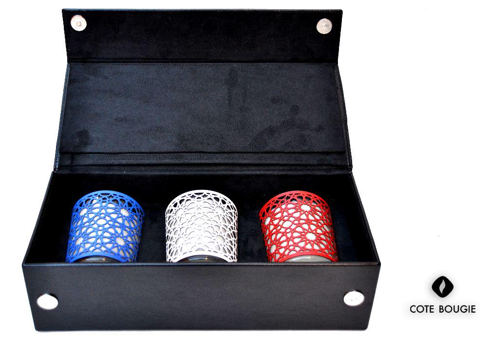 Coffret Cadeaux aux couleurs de la France avec une pointe d'oriental <a href="/CoteBougie/">COTE BOUGIE</a> #Marrakech #candles