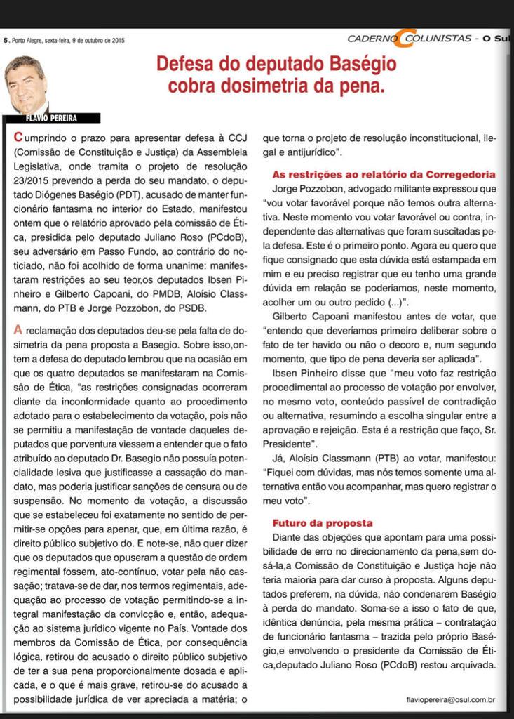 assedepbasegio's tweet photo. Coluna Flávio Pereira - O Sul http://t.co/ueeAsn6yd7