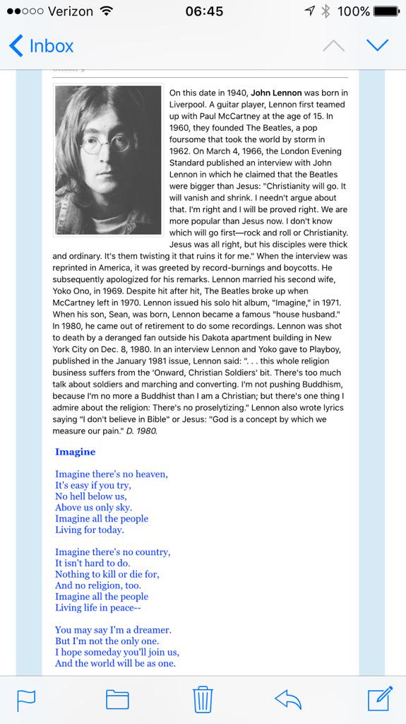 Happy birthday John Lennon 