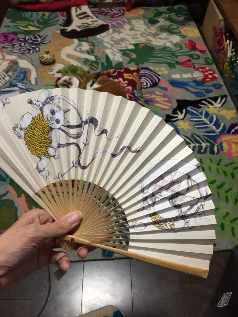 重要なお知らせ】初日完売の猫風神雷神の扇子、追加で受注受けること