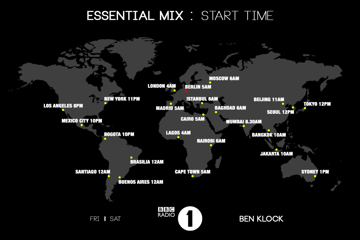 essentialmix's tweet image. Starting times around the world for @BenKlock​'s mix tonight, including Berlin of course.

bbc.in/1OpGvui