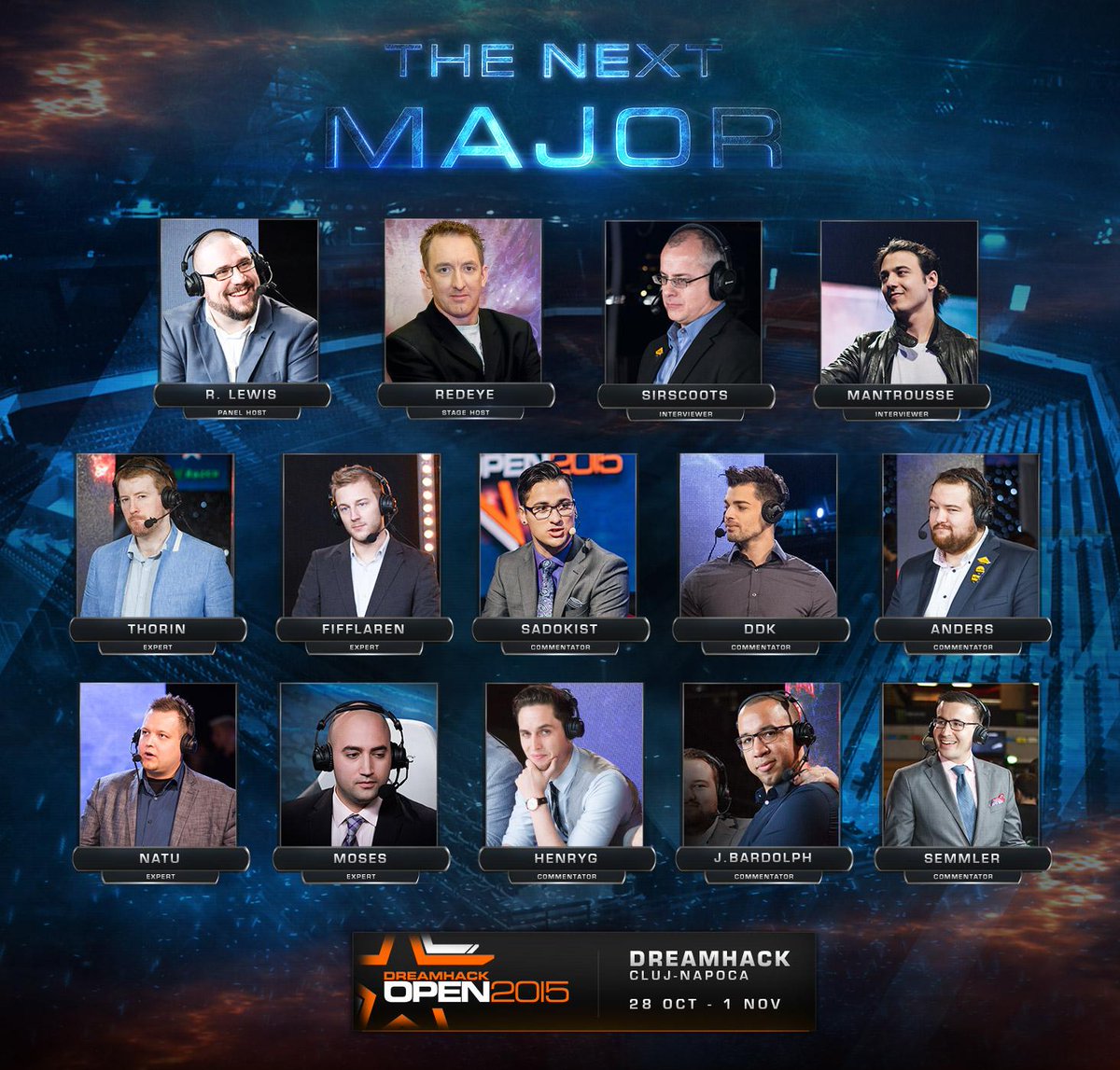 Announcing the talent lineup for DreamHack Open Cluj-Napoca:

open.dreamhack.se/news/292-talen…

#DHOpen #DHCJ15 #CSGO