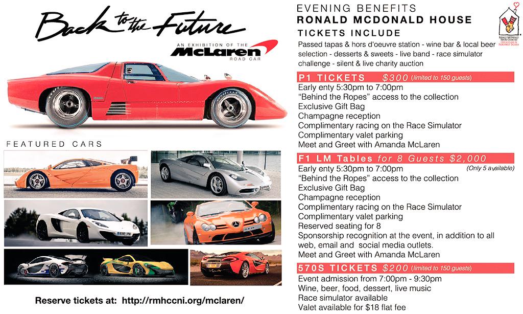 level1events's tweet image. #McLaren collection of road cars revealed with Amanda McLaren! Reserve your tickets: rmhccni.org/mclaren