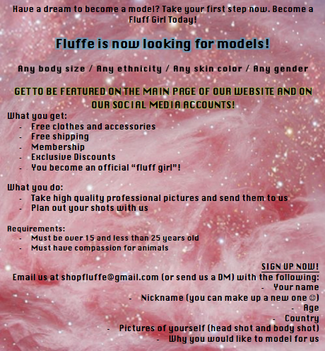 shopfluffe's tweet photo. HAS MODELING BEEN YOUR DREAM? BECOME A FLUFF GIRL TODAY! NO EXPERIENCE REQUIRED! http://t.co/RtsXa74f8Z