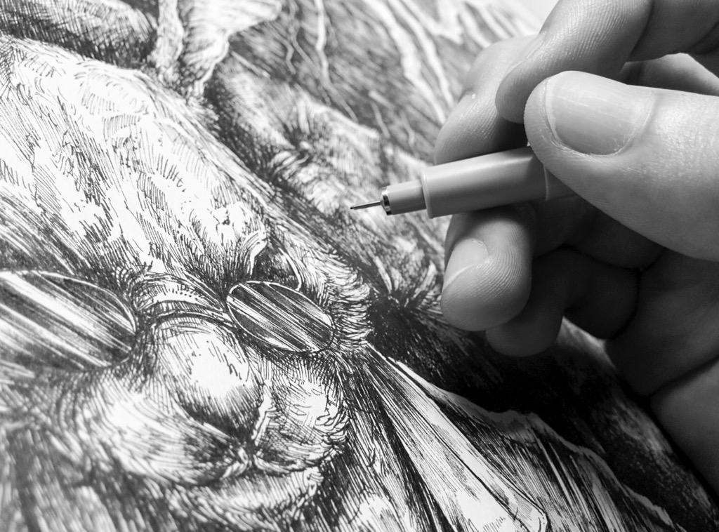 slash_code's tweet image. One stroke after the other #ThePill model comes alive. #slashcode #geekchic #fashion #art slash-code.com