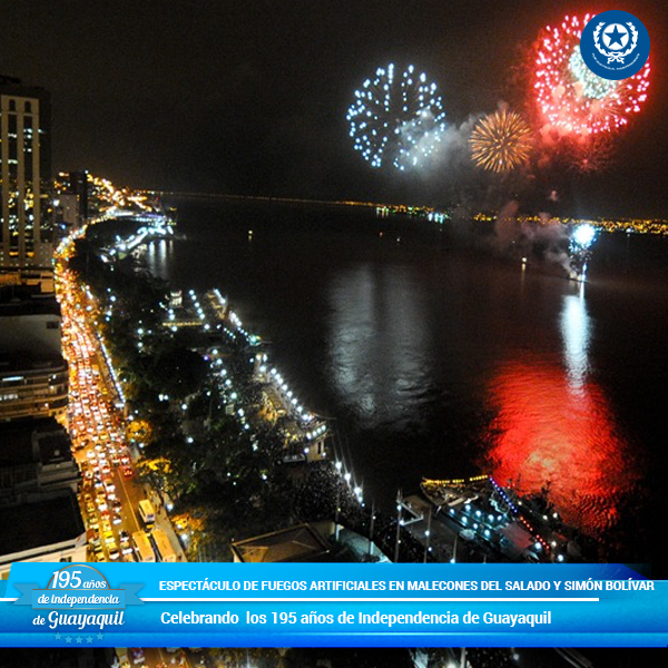 Barcazas con juegos de luces y colores iluminarán el cielo guayaquileño: bit.ly/1GAzGzq