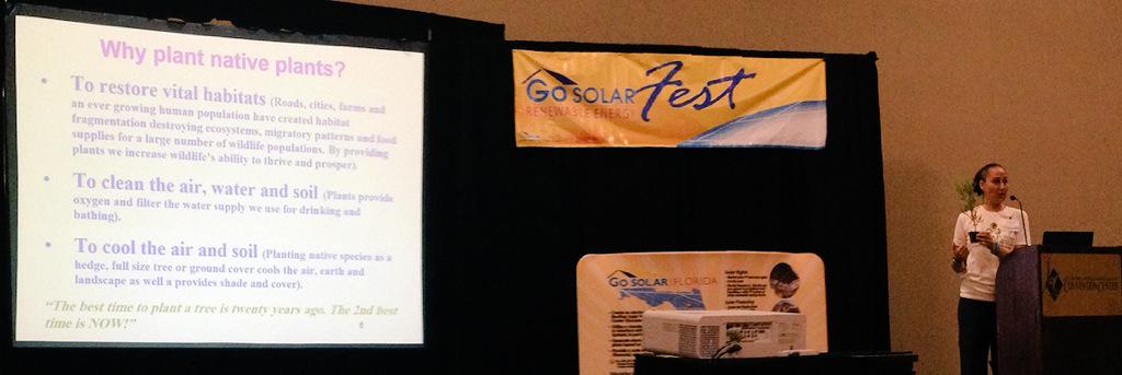 MiamiUrbanHort's tweet photo. Learning about creating landscape biodiversity w/ Brighter Future Fnd's Sephanie Montalvo #GoSolarFest #freetrees http://t.co/EAlCD96wIv
