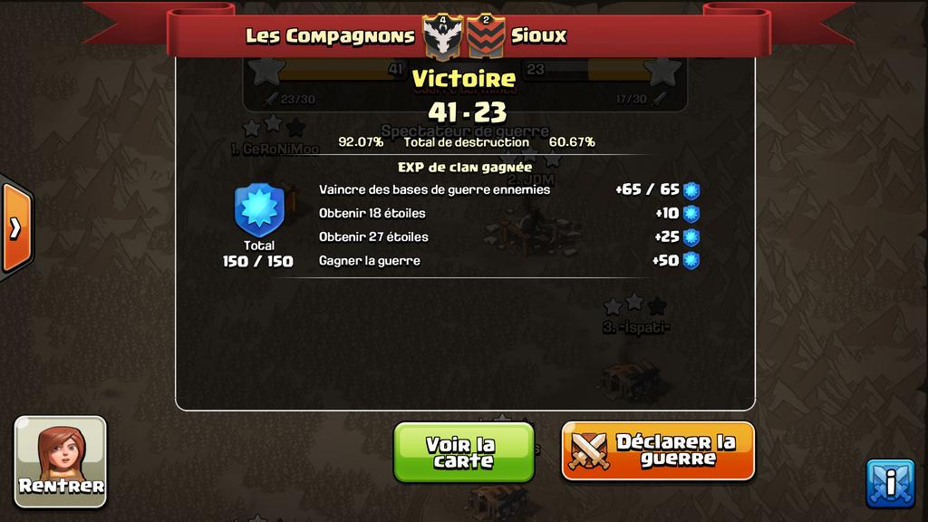 Compagnons_CoC's tweet image. Et voilà la 7 ème victoire consécutive!!! 
#ClashOfClans #guerresdeclans