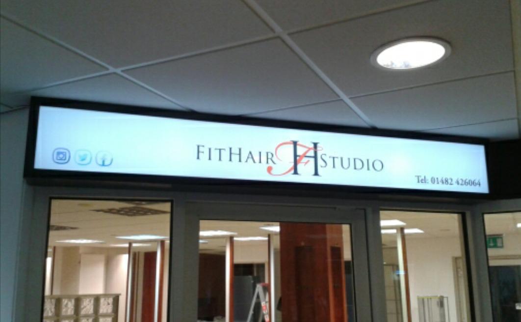 The first of the signs to go up @TotalFitnessthe Hull #illuminatedsign #FitHairStudio #FitHair #sapphiresigns