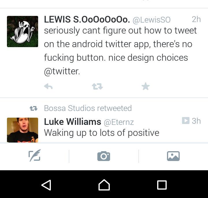 nahkibo's tweet photo. @LewisSO you gotta pull the screen down on your feed to scroll up and then this bottom row appears. bottom left icon http://t.co/YEJo7vO4z4