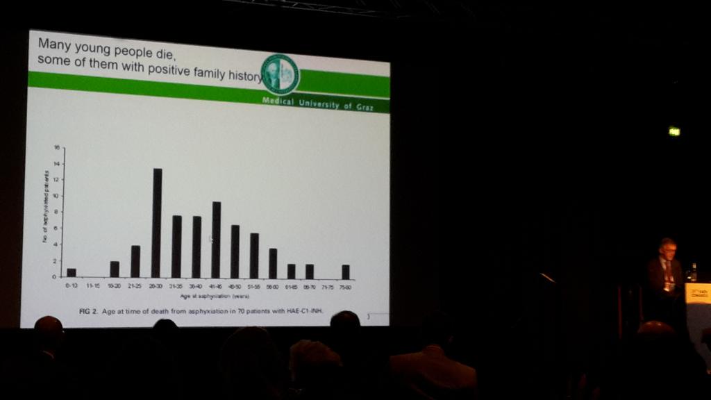 Mortensopstrup's tweet photo. Excellent talk by Dr. Werner Aberer "Hereditary angioedema is easily missed but pontially fatal" #EADVcop http://t.co/6UDiIN1I9z