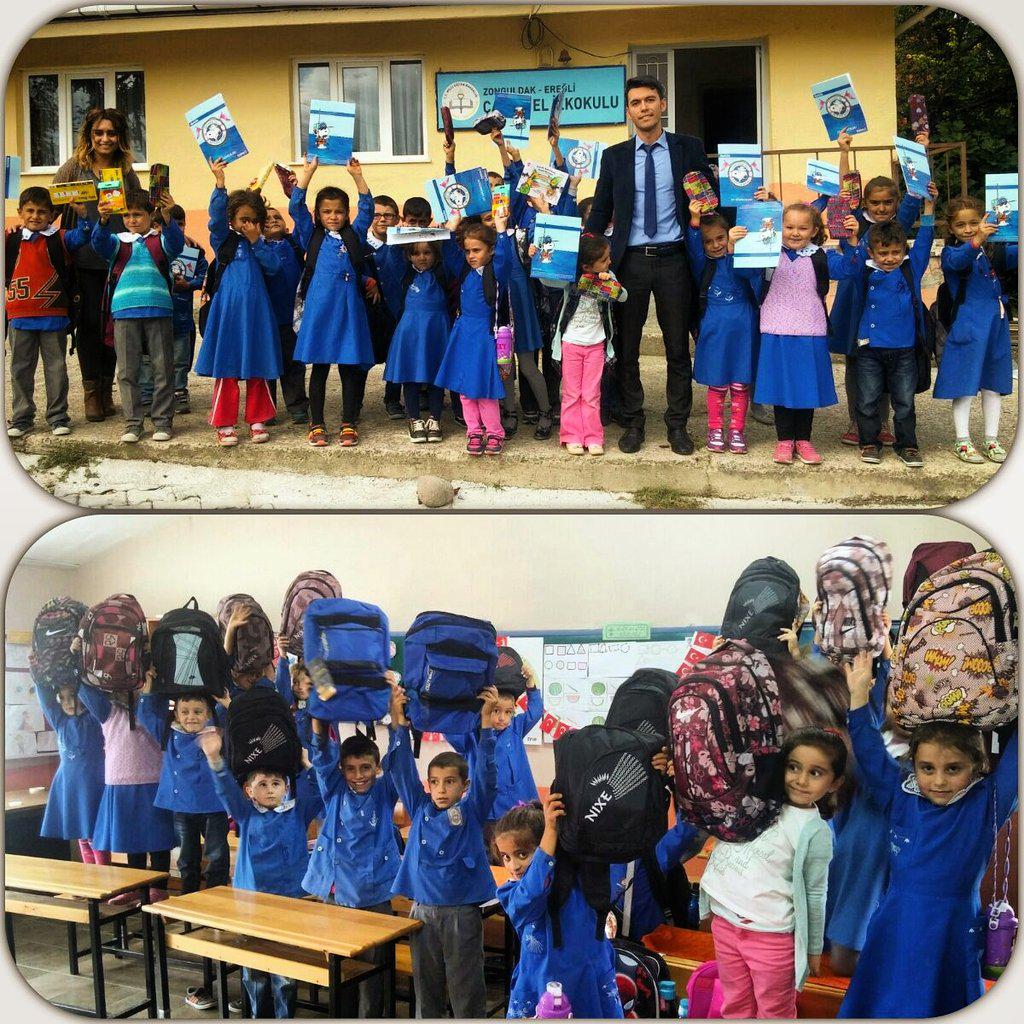 DolmabahceRAC's tweet photo. Zonguldak Ereğli Çamlıbel İlkokulu'na Kelebek Çantalarımız ulaştı.Tüm öğrencilere başarılar dileriz.😊😊 http://t.co/bBYmw40cXf