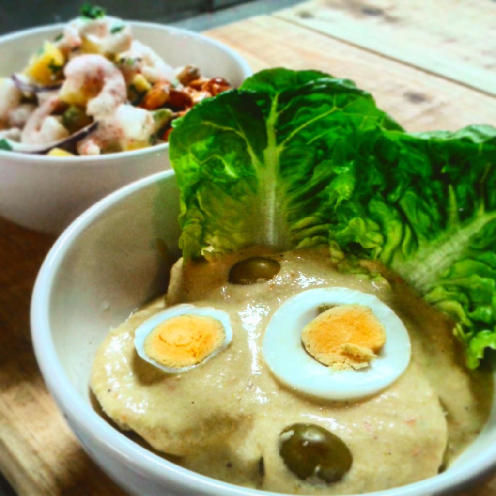 Los mejores platos de la cocina latinoamericana!papa a la huancaina y ceviche de gambas al coco!ven a probarlo! !