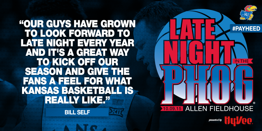 KUHoops's tweet photo. The wait is over, tonight's the night. #KULateNight http://t.co/5OKlOobPDv
