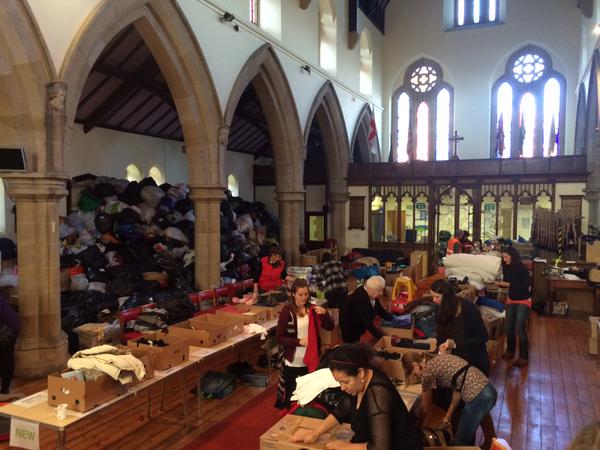 NHSLeedsSE's tweet photo. This morning, members of staff volunteered to help the Leeds2Iraq Appeal at St Luke's Church http://t.co/QWuXnqAPx5