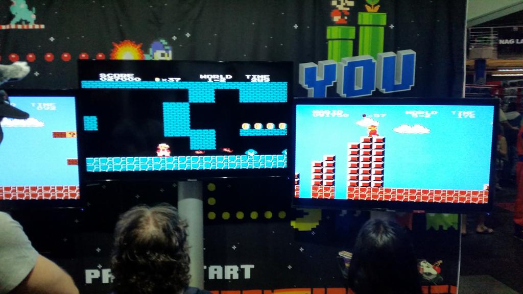 Gadgetbuddies's tweet photo. Loving this, kicking it old school with some Mario Brothers @rAgeExpo @TheLifesWay #classic #Nintendo @Gadgetbuddies http://t.co/kWfljp9snN