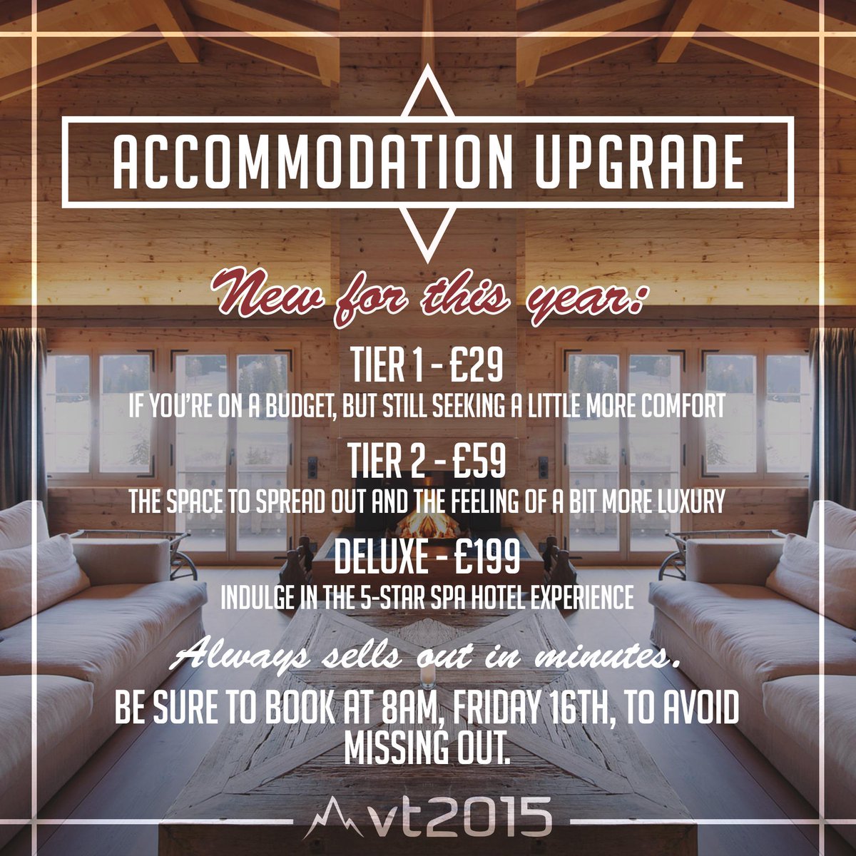 3 tiers of accommodation upgrade, to suit your every need.
varsitytrip.com/accommodation/