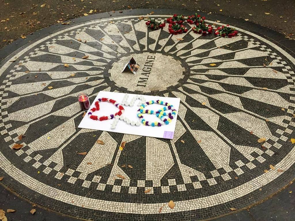 Imagine  . Happy 75th birthday John Lennon. The Imagine mosaic is a memorial to Lennon wi 