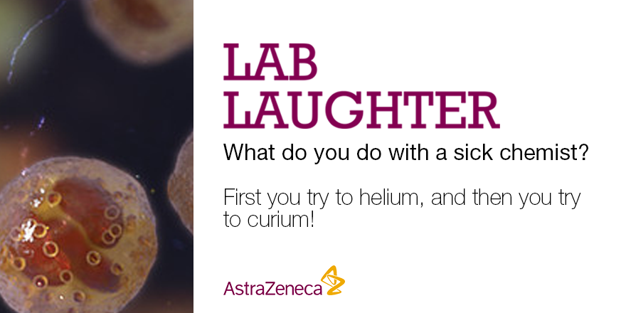 AstraZenecaJobs's tweet photo. Do you know someone feeling under the weather? Cheer them up w/ this #AstraZeneca #LabLaughter! http://t.co/OhSnVrIzSO