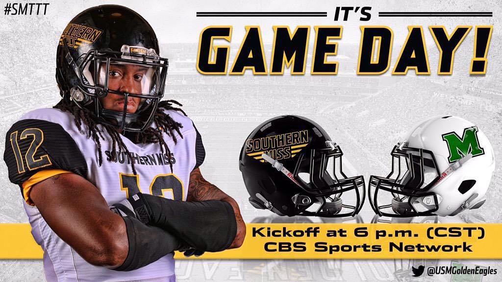 It's Game Day! Kickoff against Marshall is at 6 pm on CBS Sports Network! 
#SMTTT #GoGoldFriday