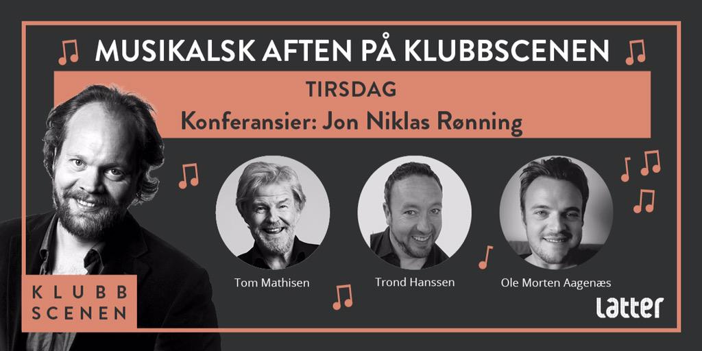 JonNiklas's tweet photo. Velkommen til musikalsk aften på Latter tirsdag 13. oktober kl. 21 med denne gjengen: @StandUpNorge @TrondHanssen http://t.co/gDpaxr3I9F