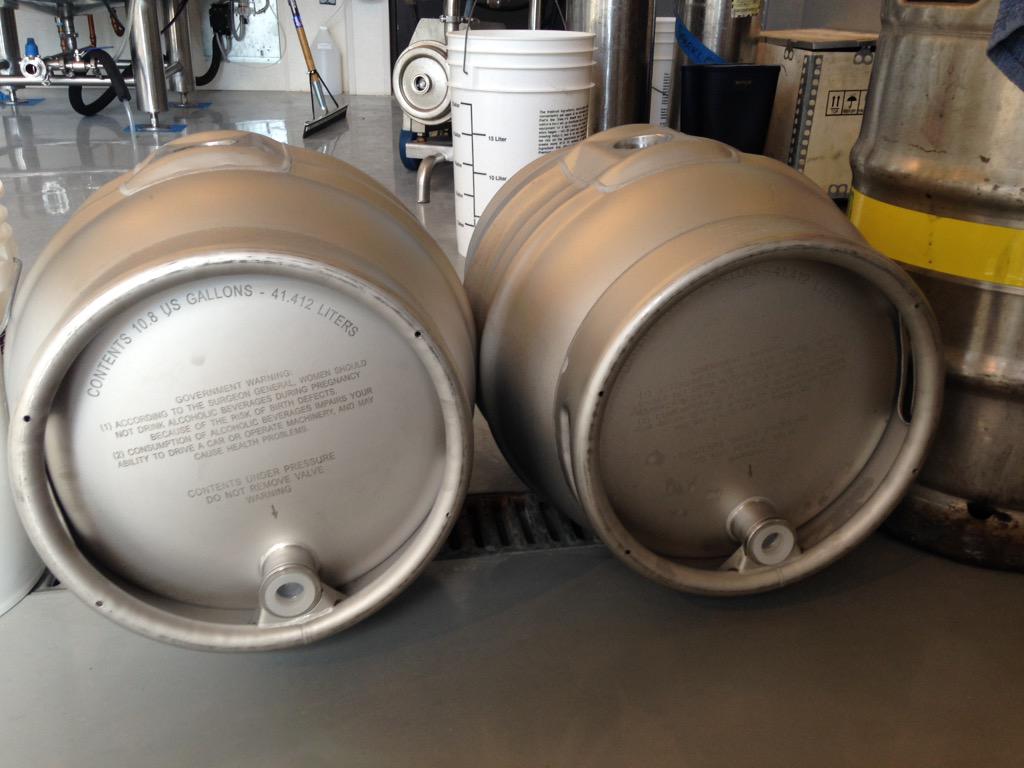 Passivating these fun little guys today @CrookedHammock! #firkins #craftbeer