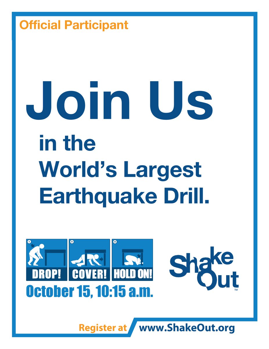 CityofHesperia's tweet photo. The @ShakeOut is less than a week away and nearly 10 million people have registered! Join us! http://t.co/EAVvqGW1hf