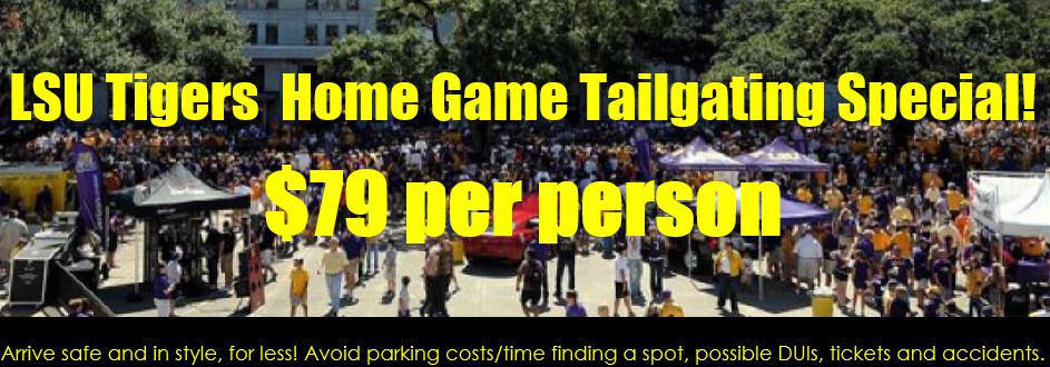 AMPartyBusLimos's tweet image. #LSU #Tigers Home Game #Tailgating Special: $79 per person! View the details and RSVP today!ampartybus.com/tailgating