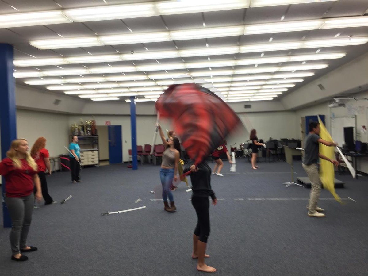 Color Guard practicing during PRIDE in preparation for next week's performance at the pep rally! #AACPSAwesome