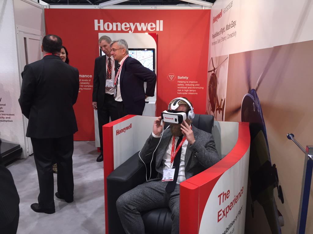 moonshinematt's tweet photo. @Honeywell_Aero produced the only VR experience @HelitechEvents #helitech15 leading the tech way @Happy_Finish http://t.co/W7LCPPiJqT