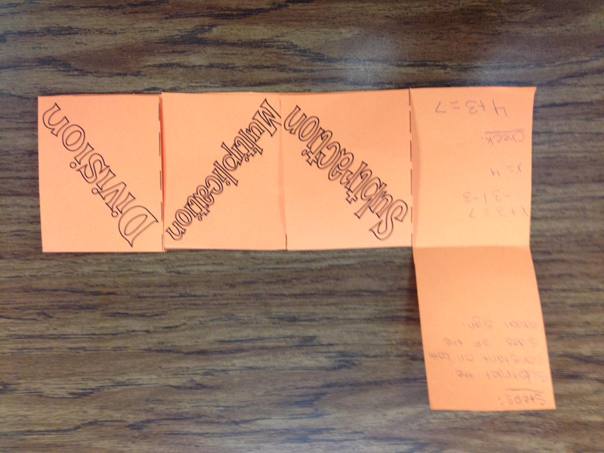 MsHuntMath's tweet image. Super excited about my students making one-step equation foldables today!