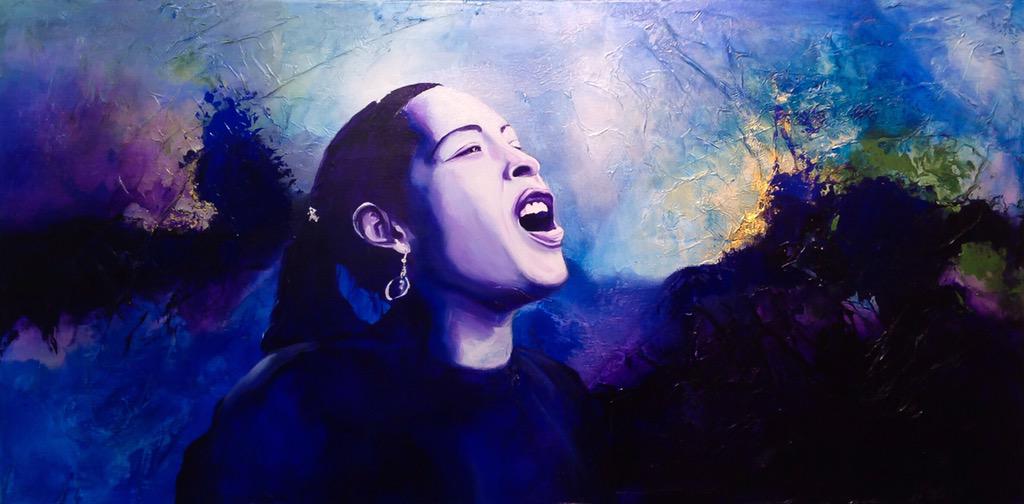 3flying's tweet photo. Billie holiday  Acrylic  painting http://t.co/ELgoAvW04Q