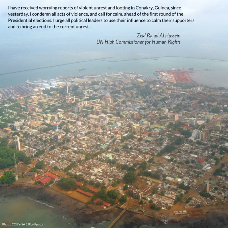 Un Human Rights On Twitter Unrest In Conakry Guinea Ahead Of Presidential Elections Comment By Our Humanrights Chief Zeid Http T Co Orl95s8n7e
