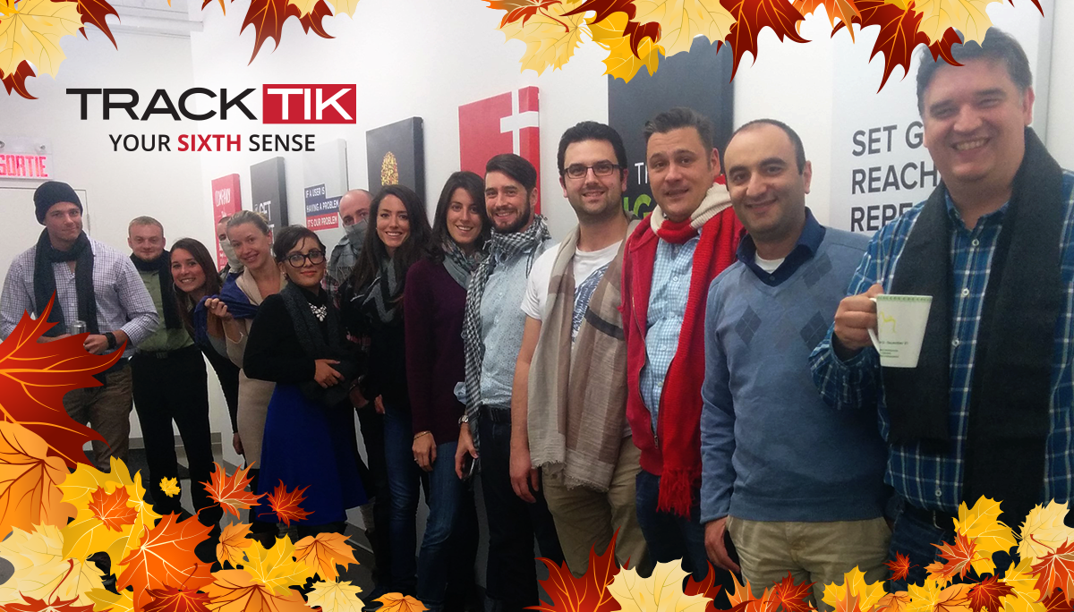 TrackTik's tweet photo. #TeamTrackTik ready for #CanadianWinter. Warming up with #TeamBuilding activities #ScarfSeason #WinterIsComing http://t.co/FL70gjbjxj