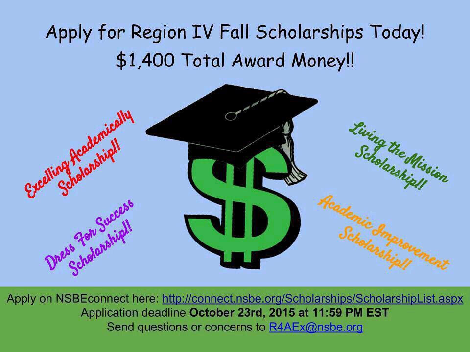 R4NSBE's tweet image. 🚨 Free Money Alert! Apply on NSBE Connect now for these four scholarships. Deadline is October 23rd. #BombIV