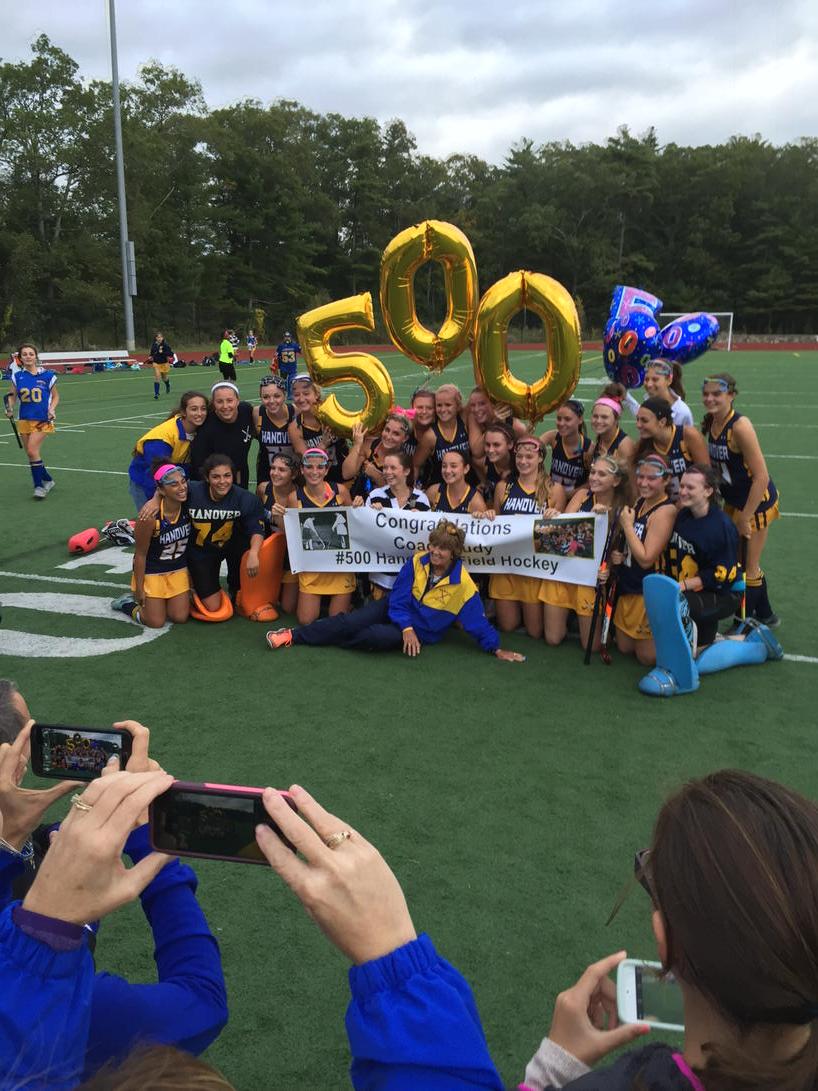 Legendary Coach Judy Schneider reaches 500!!!  Many former and current athletes here to celebrate. #legend #500