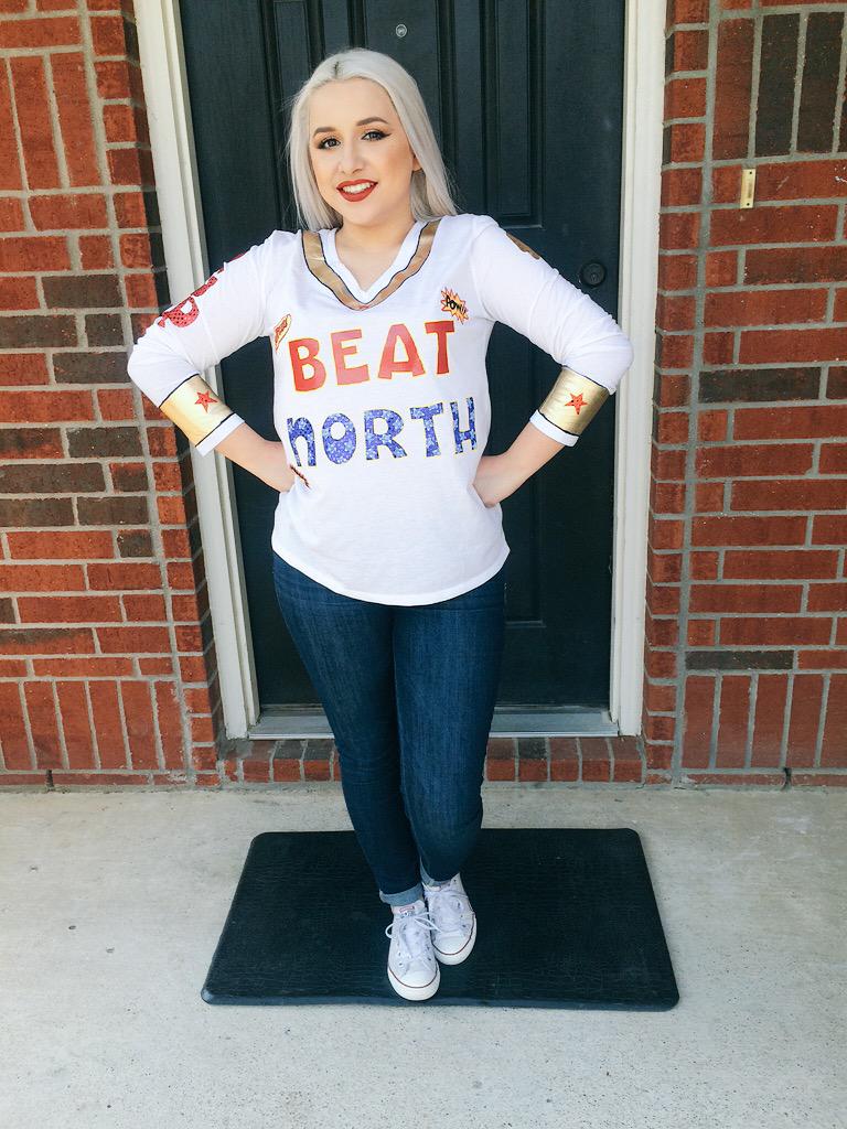adinlondon's tweet photo. In case y'all didn't see my shirt the first time 😝😍#beatnorthAGAIN ❤️💛 http://t.co/gUaAqF9ygS