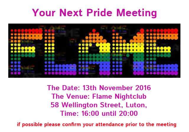 LutonPride's tweet photo. The next public meeting will take place at Flame Night Club. http://t.co/q1MYD31kkr