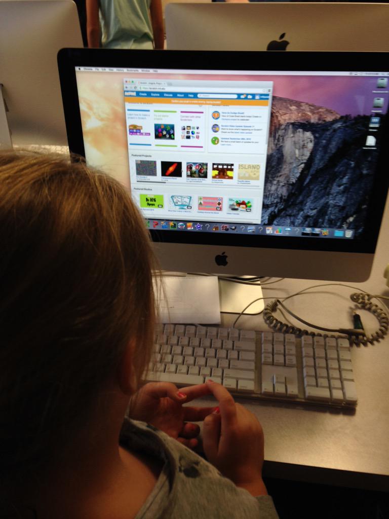 bourne_carrie's tweet photo. Div 15's 1st session learning how to code using scratch with @marshmallowcode #sd38 @hommalibrary http://t.co/NFM15T9ExH