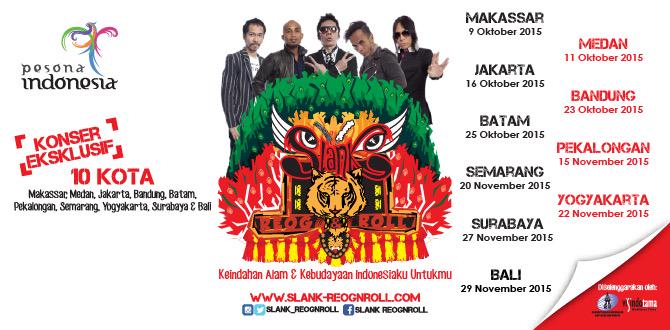 Destinasi #KonserEksklusifSlank #ReogNroll selanjutnya adalah Medan! Siap2 guys