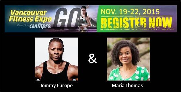 canfitpro's tweet photo. You’ve seen them on TV, now you can learn their secrets! Join @MariaNutrition and @TommyEurope at the #vanfitnessexpo http://t.co/i1bvY0HvQc