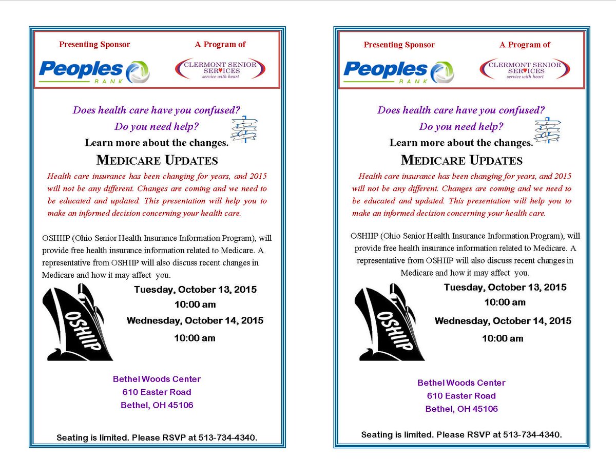 Don't miss the next round of Medicare info sessions presented by People's Bank.
