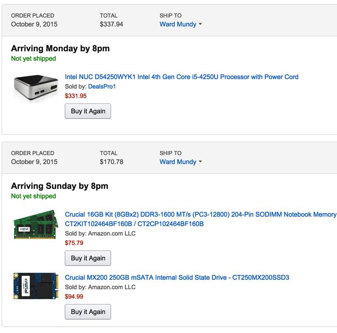 Click on the image for Intel NUC D54250WYK Amazon link