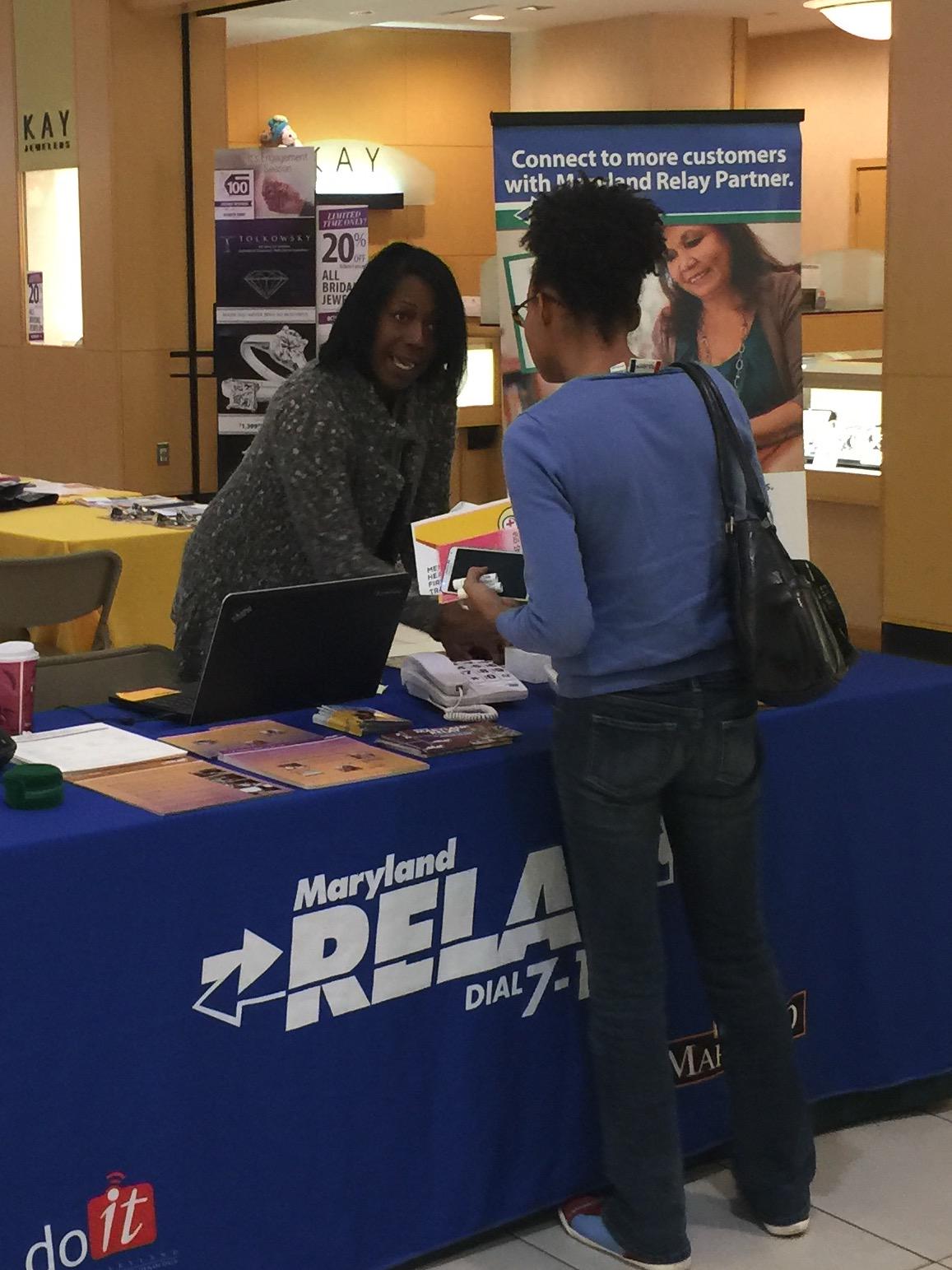 Maryland Relay On Twitter Outreach Coordinator Kellie Broussard Is Exhibiting At Harford Mall Until 5pm Today Stop By And See Her Http T Co Yqvsxscyag