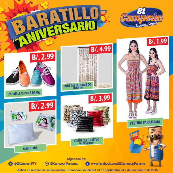 acercadepty's tweet photo. @ElCampeonPTY Baratillo por aniversario en el almacén El Campeón. http://t.co/9oak6Fl8uw