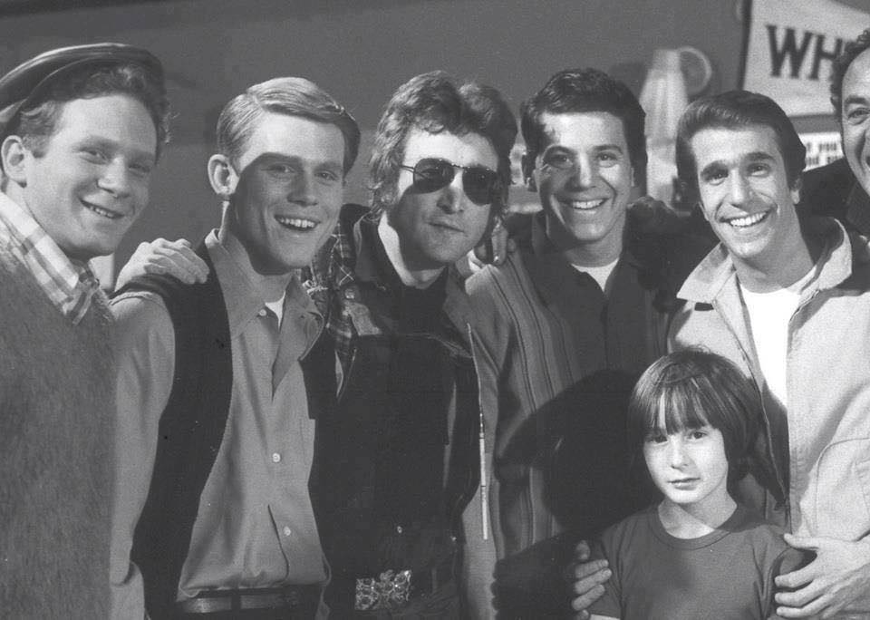Happy Birthday John Lennon - On set of Happy Days with son Julian. 
